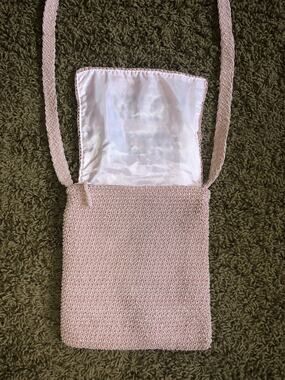 Carlo D’Santi crochet purse pink 7x9 with flap